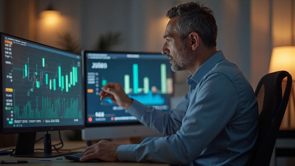 Análise de portfólio de investimentos em tela do computador