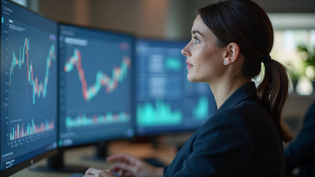 Analista financeiro estudando gráficos de investimento